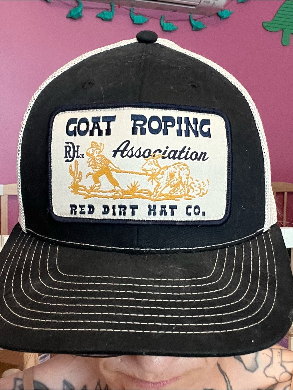 Goat Roping Association Trucker Hat - Black/White